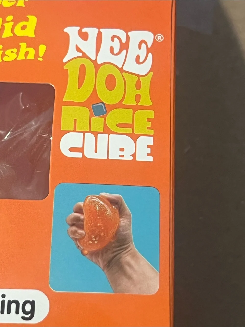 Nee Doh Fanta NiCE Cube Drop Super Solid Orange Toy -